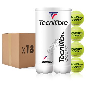 Balles de tennis COURT - CARTON DE 18 BIPACKS